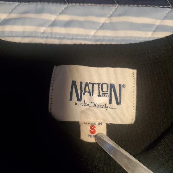 Nation LTD Size S Black Vertical Ribbed Crew Neck TShirt Tee **TINY FLAW** - Picture 6 of 9